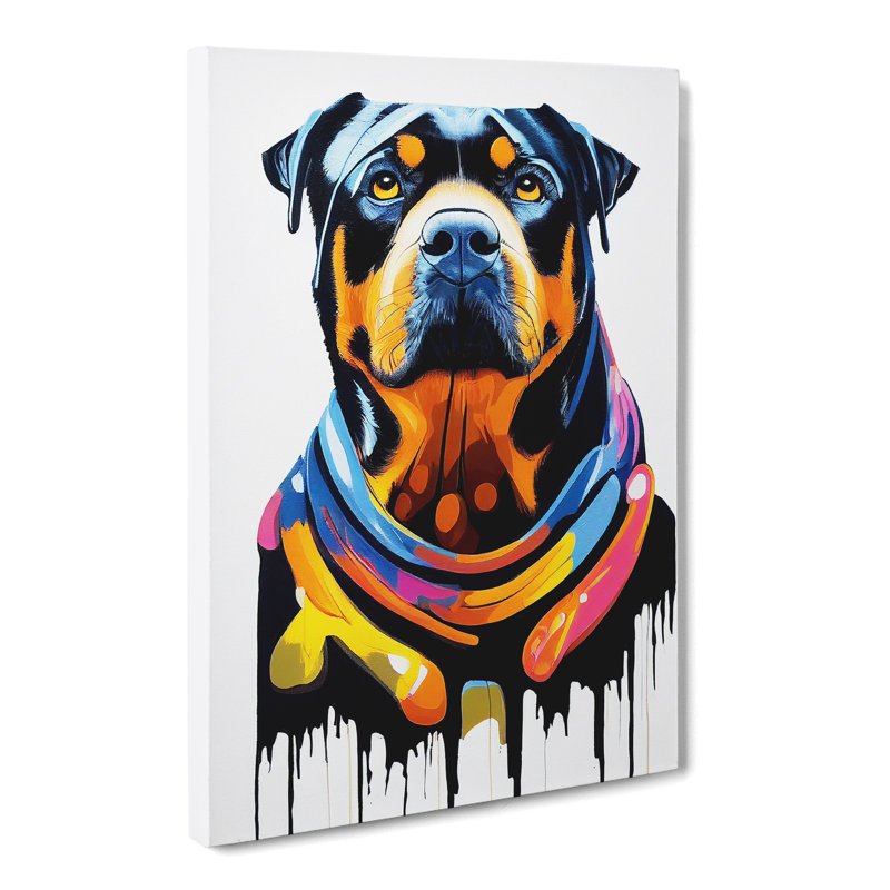 Rottweiler Graffiti - Wrapped Canvas, 50cm H x 35cm W x 3cm D