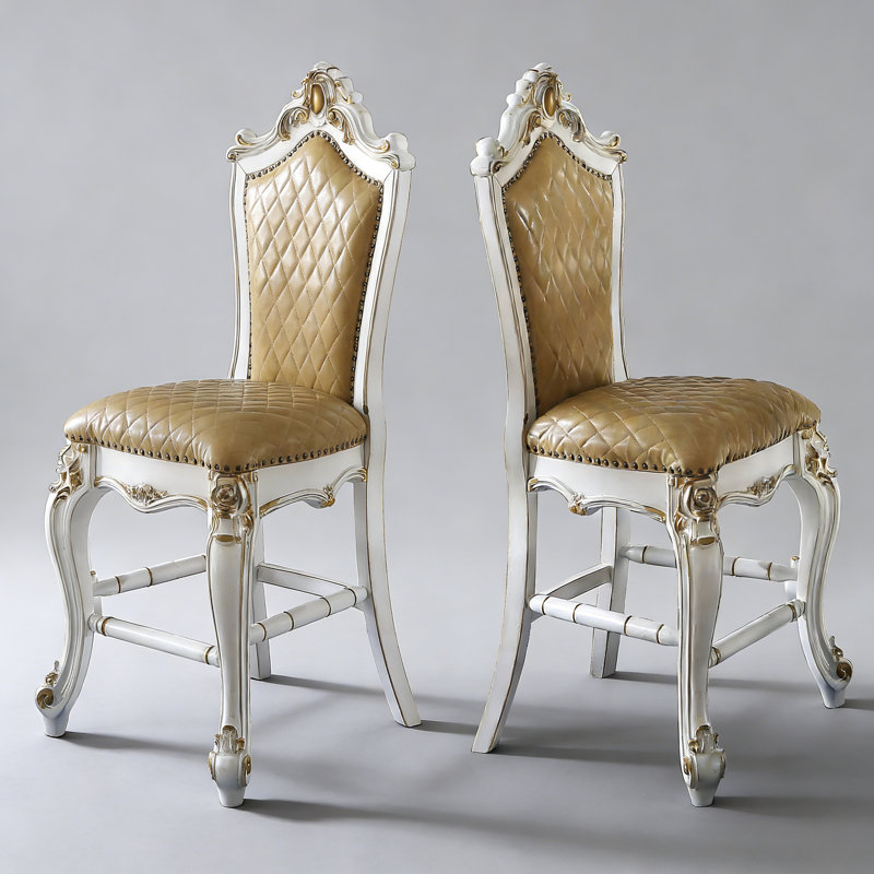 Butterscotch and Antique Pearl Armless Counter Height Chairs (Set-2)