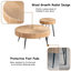 Tables basses rondes 2 pièces COZAYH, meubles de salon en bois, motif Radial