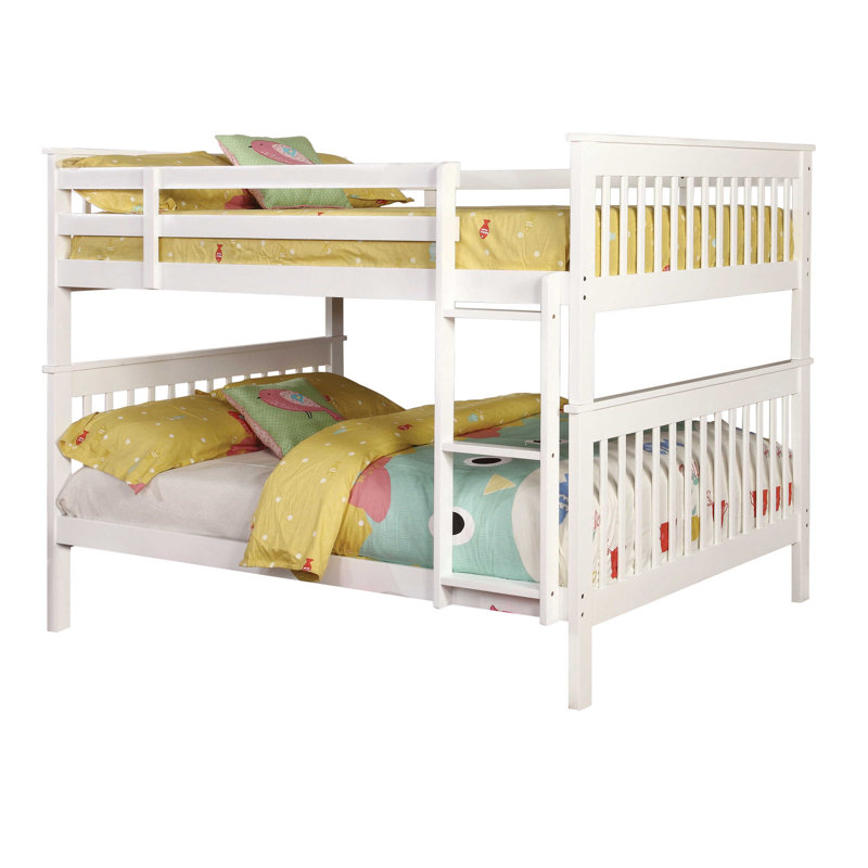 Hanshelmut Kids Bunk Bed with Trundle, Twin Over Full, White