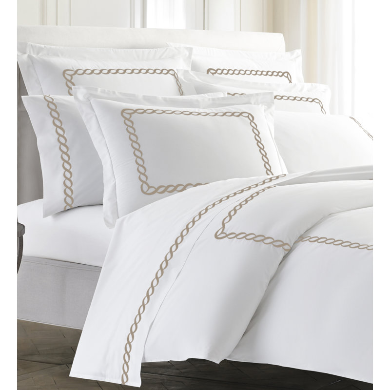 Lily Modern & Contemporary Cotton Blend Percale Duvet Cover, King Duvet Cover, Taupe