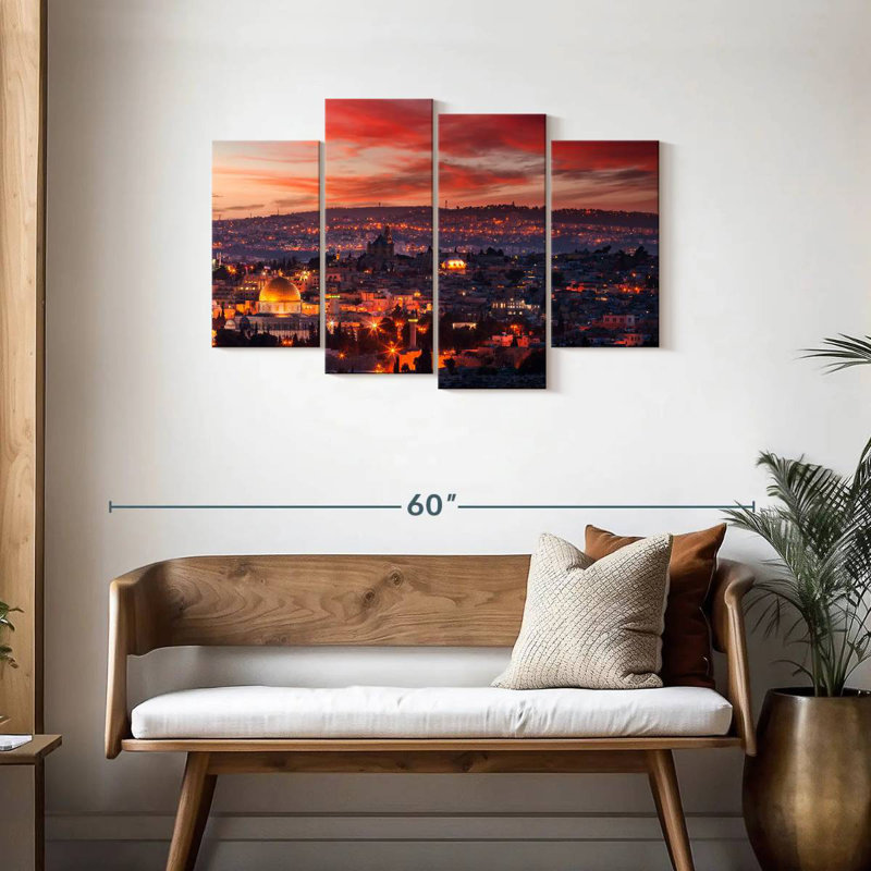 Hannes, Jérusalem au coucher du soleil, H 27 po x l 43 po