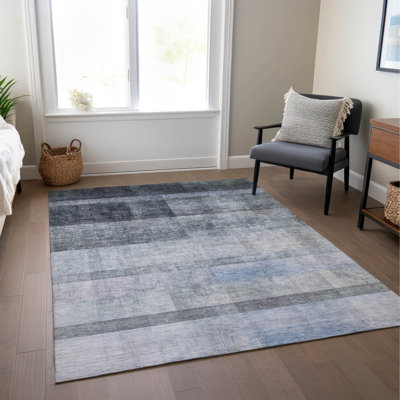 Tapis bleu marine lavable intérieur / extérieur ACN568
