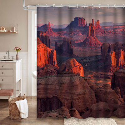 Rideau de douche Arizona Grand Canyon Sunrise Tribal Valley avec 12 crochets