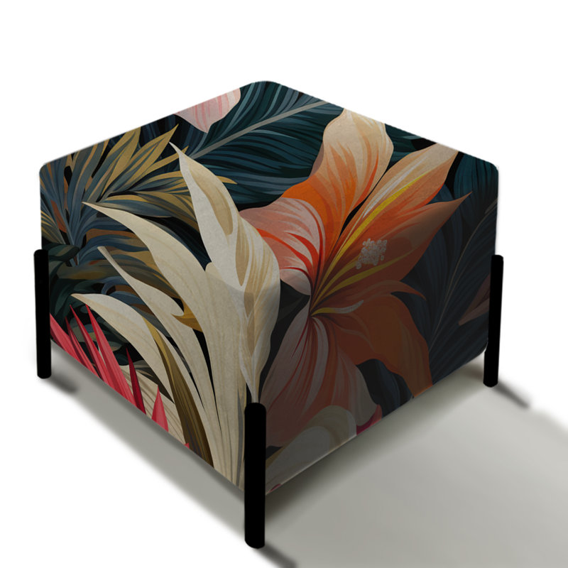 Motif botanique tropical moderne - repose-pieds carré botanique
