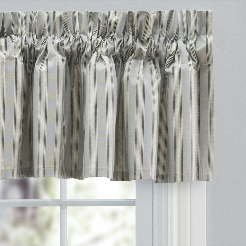 Leilarose Striped Tailored 80'' W Window Valance in