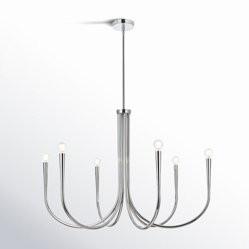 Catalena 6-Light Chandelier, 24.5" H x 36" W x 36" D, Chrome