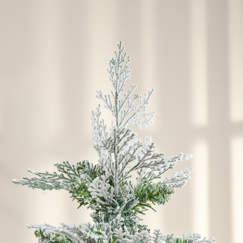 Flocked Pencil Artificial Christmas Tree with Realistic Branch Tips