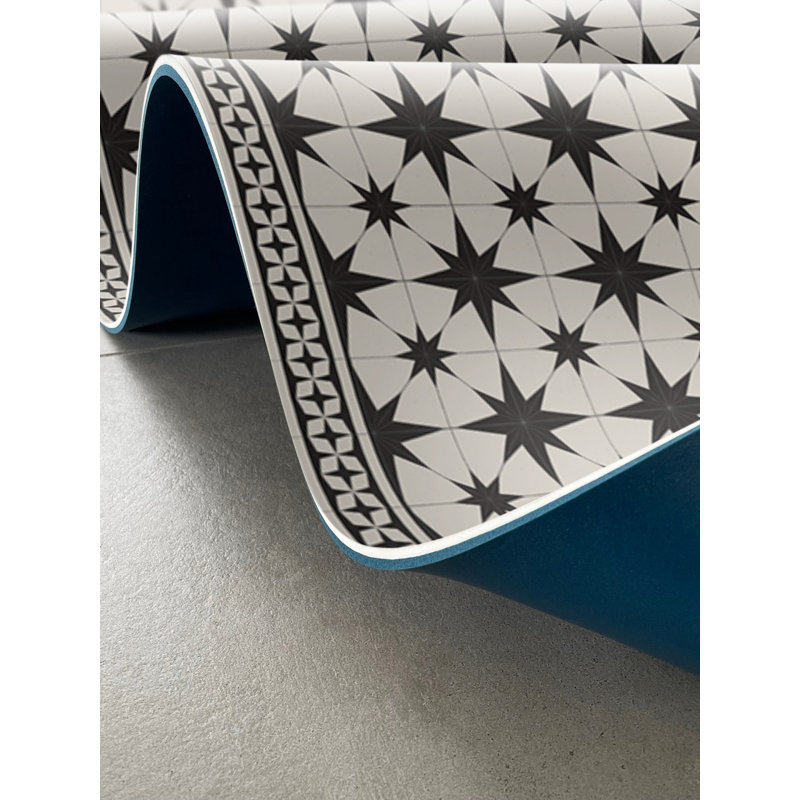 Tapis de cuisine noir NightSky, Rectangulaire 2 pi x 6 pi