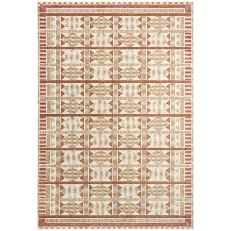 Maridee Rust Modern Indoor Rug, Rectangle 5' x 7'