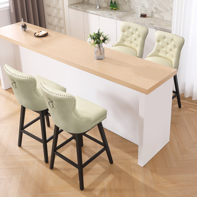 Tabouret pivotant Timm, Tabouret de comptoir (siège d'une hauteur de 26 p, Beige