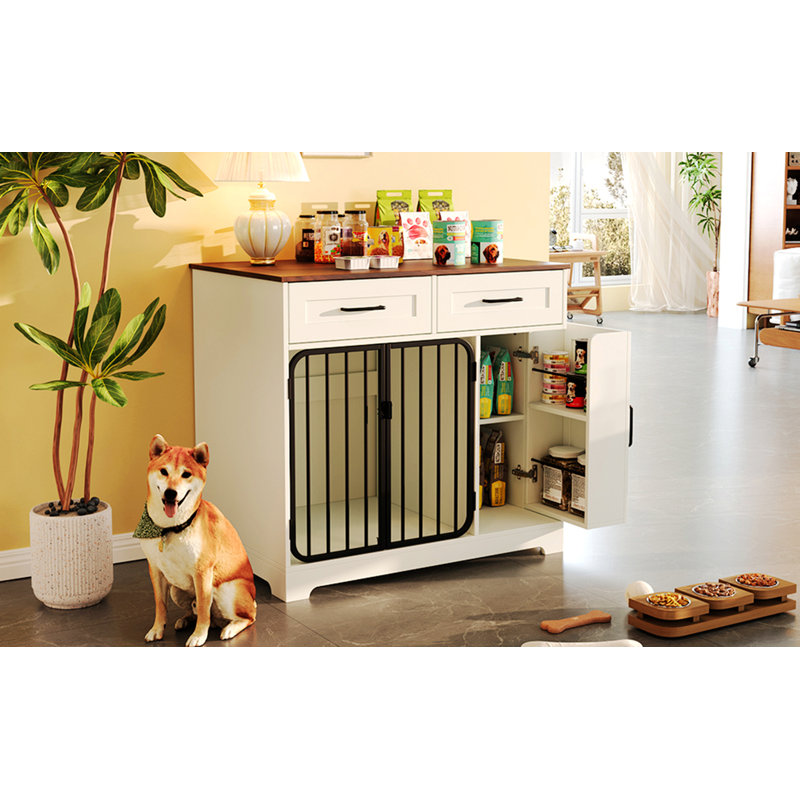 Versatile Dog Crate Furniture with Multiple Storage Options for Pets
