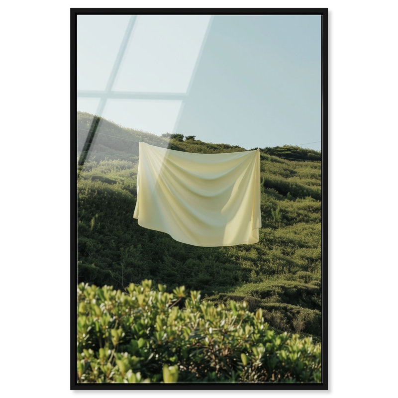 Floating Cotton II High-Gloss Frameless Acrylic Glass Wall Art Bath & Laundry Print by Oliver Gal, Ready to Hang, 10 x 15