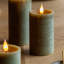 Unscented Flameless Pillar Candle with Plastic Holder-1307060532