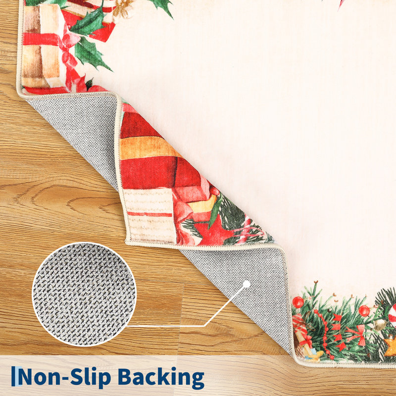 Tapis à poils courts et lavables pour salon, chambre à coucher, salle à manger - Décoration de Noël