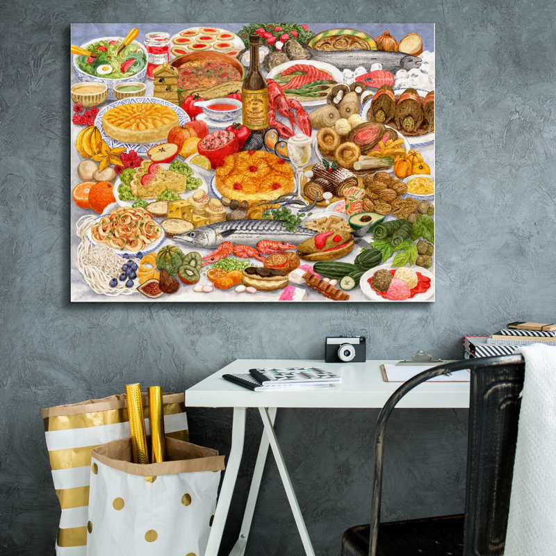  «Edible Alphabet» par Gale Pitt, art mural sur toile, 34 po x 26 po, H 26 po x l 34 po