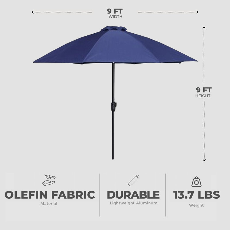 Oshie 108'' Tilt Beach Umbrella, Navy
