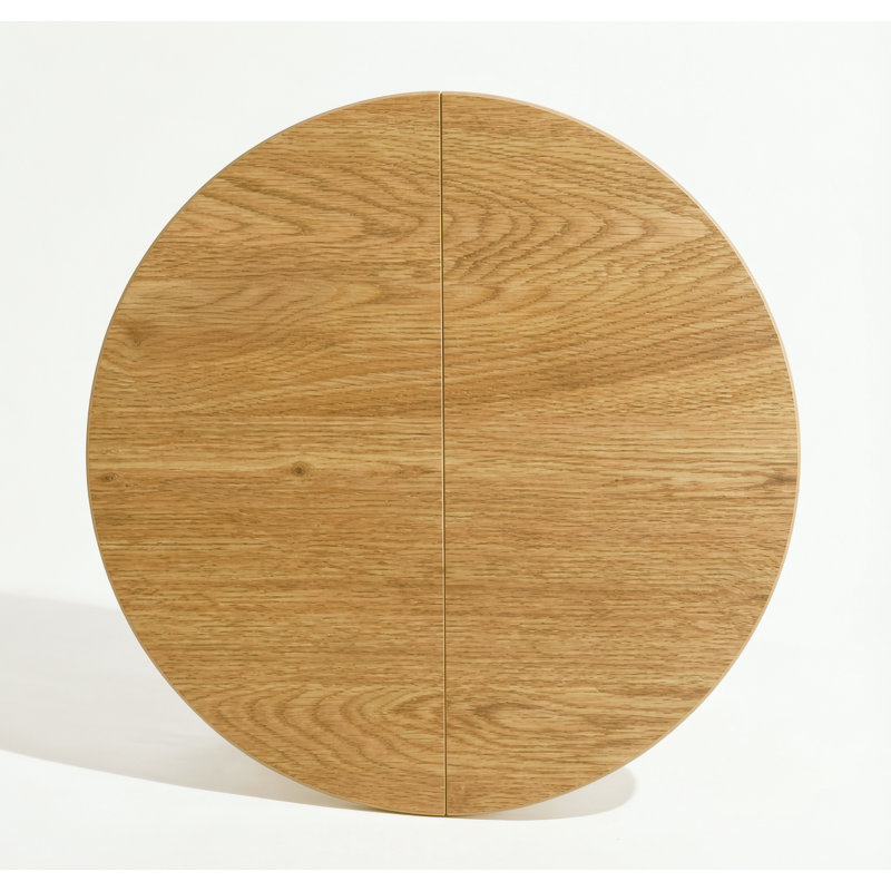 Menca 29.5'' Round Dining Table, Wood Top Breakfast Table With Black Metal Legs, Natural Oak