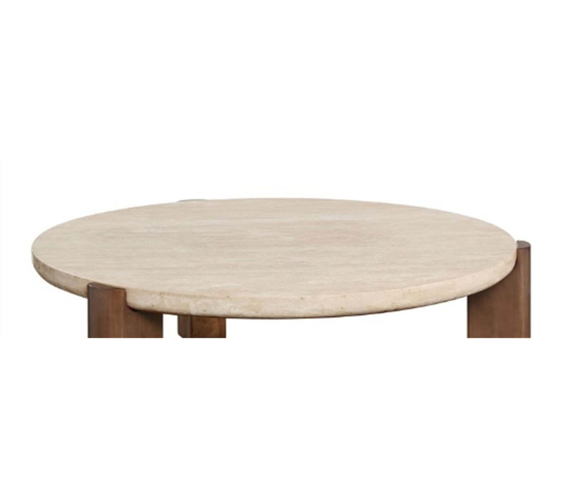 Élégant plateau en travertin et table basse Leonardo avec surface épaisse durable de 50 mm, parfait pour les salons modernes.