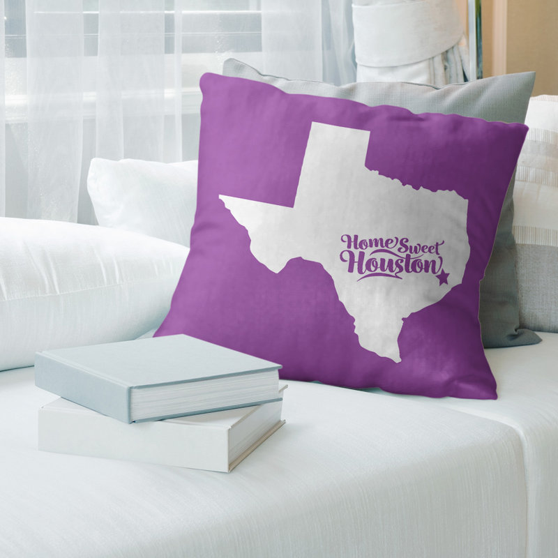 Housse de coussin new jersey newark, 26 po x 26 po, Houston / Texas, Violet