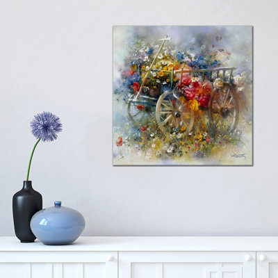 Flower Barrow 1 Piece Wrapped Canvas Painting
