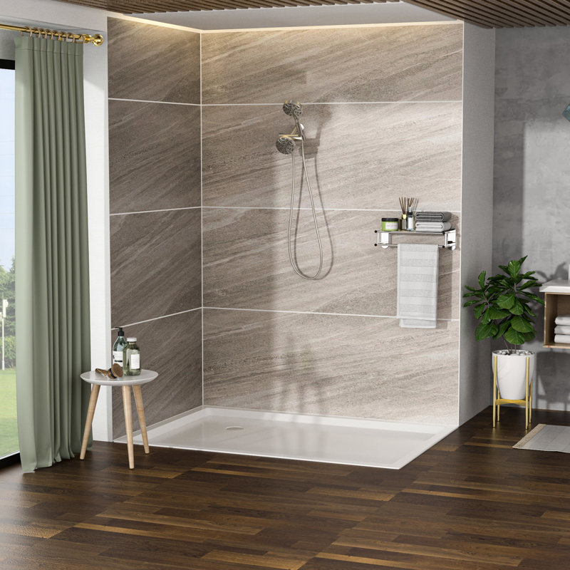 Dual Shower Head With 4.7" Rain Showerhead & 8 Hand Shower, Brushed Nickel Plating Head, Showerhead, Finish, Plastic Made