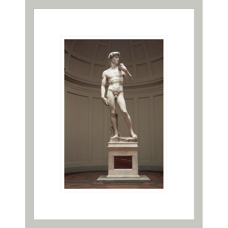 David par Michel-Ange - estampe numérique encadrée, 16.75" H x 13.05" W