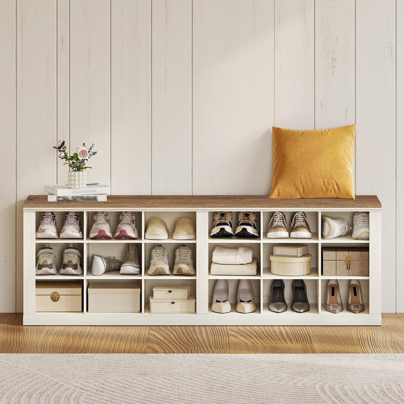 Banc de rangement de rangement pour chaussures Farmhouse