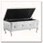Banc de rangement avec repose-pieds en similicuir et boutons en cristal-1501165501