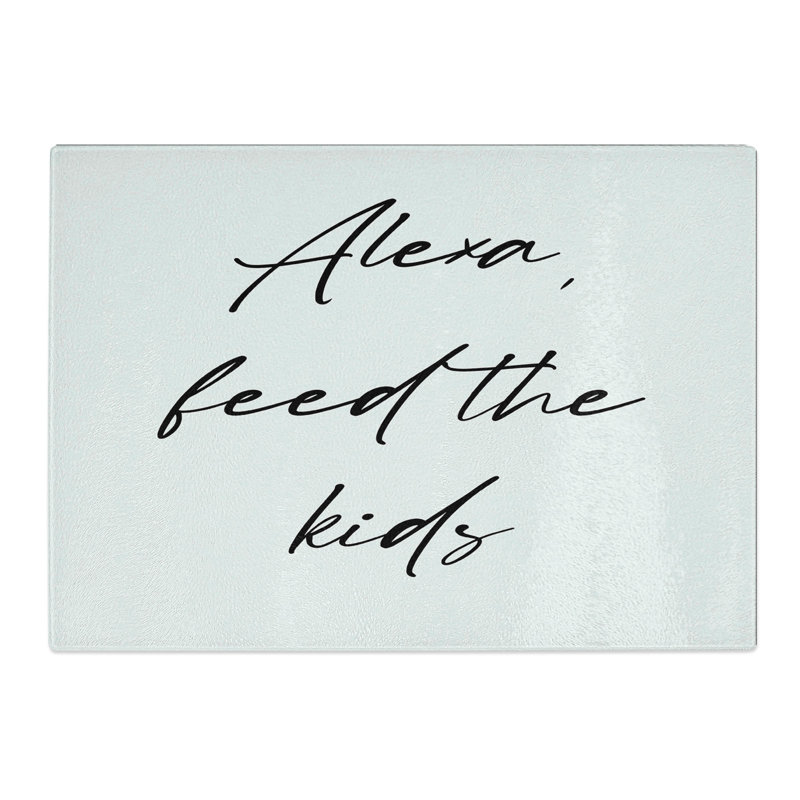 Alexa Feed the Kids Typography Chopping Board, 0.4cm H x 28.5cm W x 39cm L