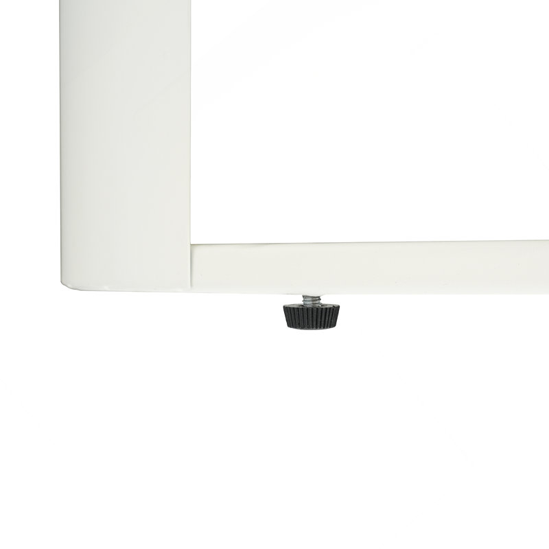 Table d'appoint ronde d'intérieur en métal à 3 niveaux avec armoire à porte coulissante, Blanc mat