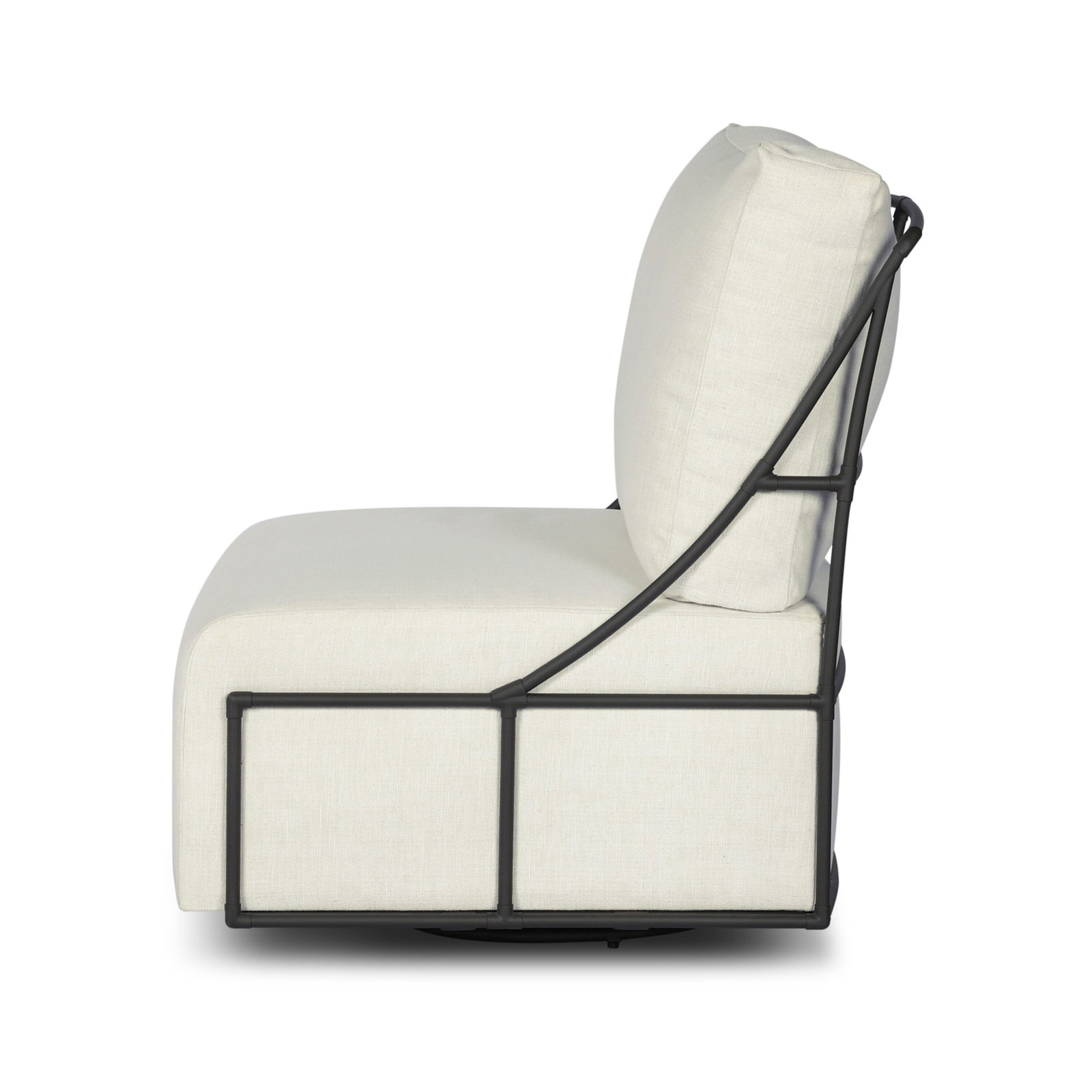 Swivel Steel Outdoor Armless Lounge Chair