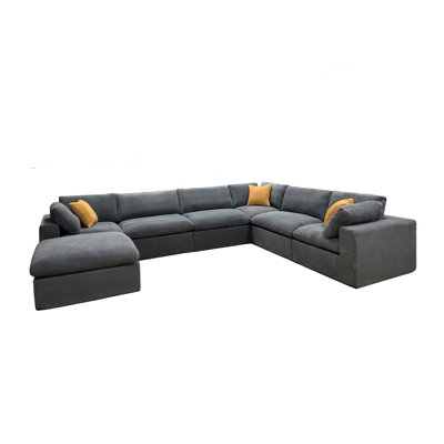 Modular Sectional Sofa With Full-Compression Coffee-Bean-Like Upholstery, Effortless Setup, Custom Layouts, And Included Toss Pillows.