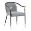 Chaise rembourrée moderne avec accoudoirs en métal