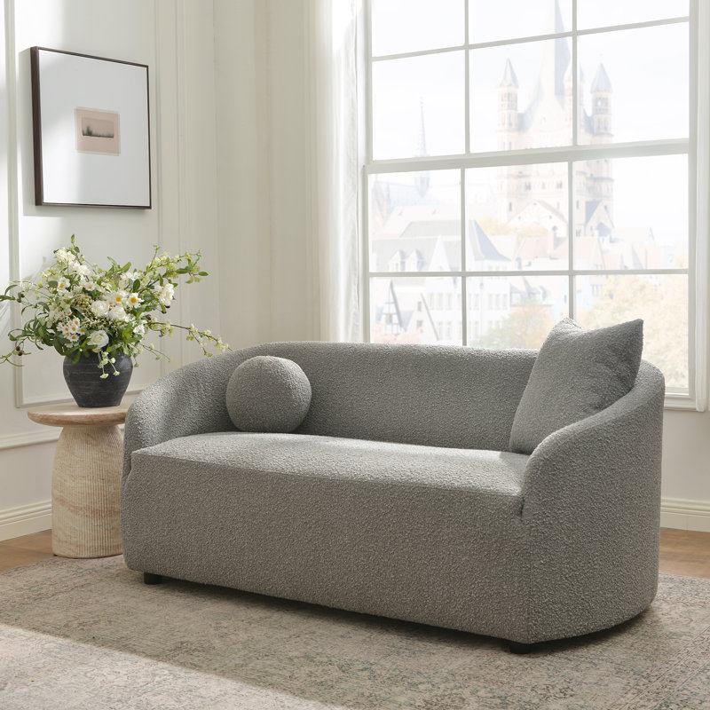 Deans 68" Boucle Upholstered Loveseat, Gray