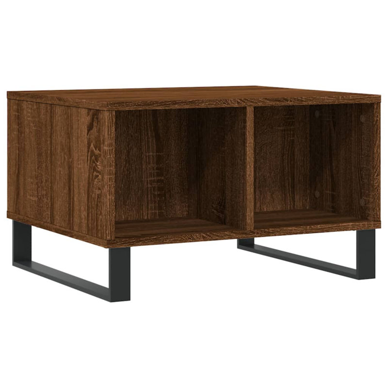 Mitra Sled Coffee Table with Storage, Brown Oak