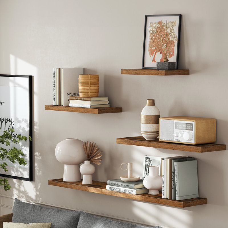 Floating Shelves, Wall Mounted, Brown