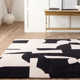 Handmade Abstract Black/ Cream Area Rug (8'X10')