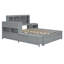 Lit plateforme en bois avec table de chevet multifonctionnelle et 2 tiroirs-288221356