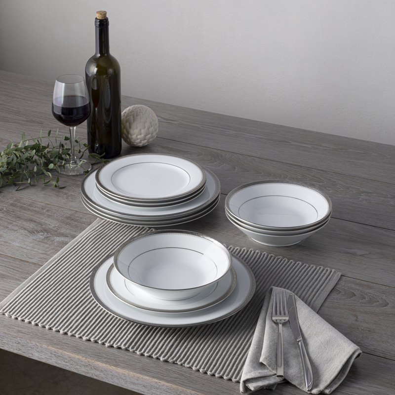 Service de table 12 pièces, service pour 4 Noritake Charlotta, Platine
