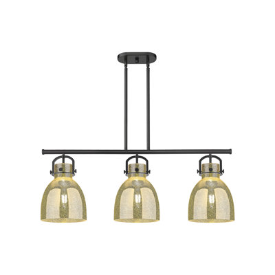 Gorlest - 3 Light Stem Hung Arched-Frame Island Light