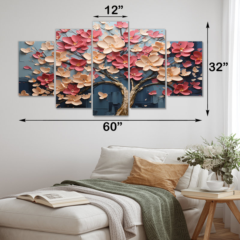 Ensemble de décorations murales à motif de pétales multicolores