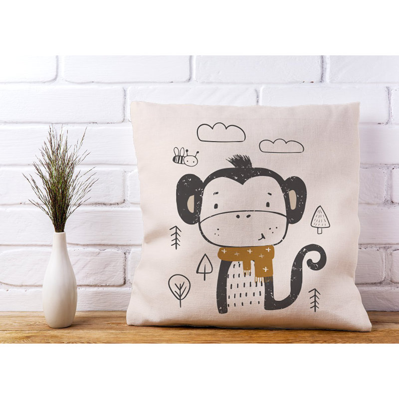 Mangume SINGLE MONKEY FOREST Square Throw Cushion