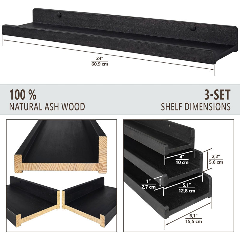 Nazya 3 Piece Floating Shelf