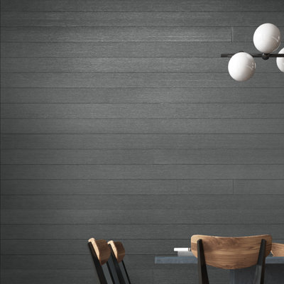 5.75" x 45" Wood Grained Peel and Stick Wall Panelling