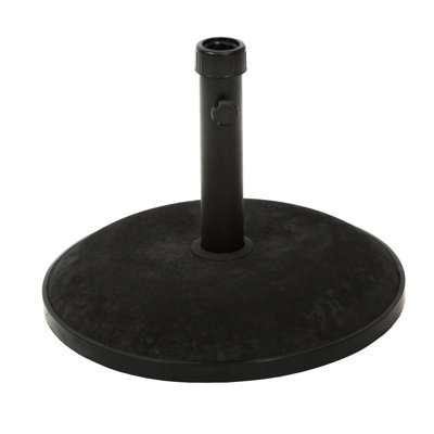 Strong Concrete & Steel Umbrella Stand - 55 Lbs Capacity, Black Color, Holds Up To 12 Ft Umbrellas, Stable Fit Knob, 19.70 In. W X D 3.54 H Heavyweight Support Lbs, Black, Fits Tightening Feature For