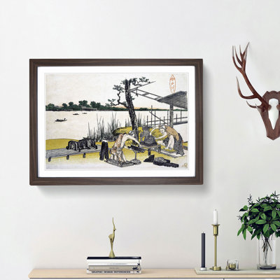 Sculptors in Imadogawa by Katsushika Hokusai - Picture Frame Painting Print