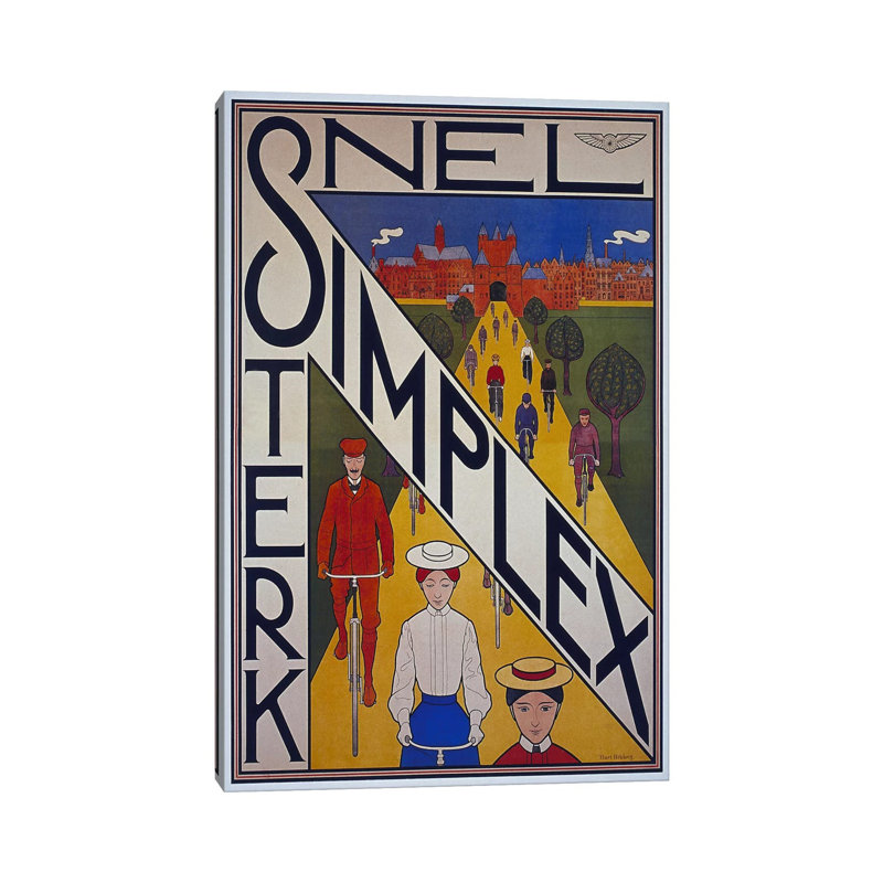 Snel Simplex Bicycle Advertising Vintage Poster by Unknown Artist - Wrapped Canvas Print, 20.32 cm H x 30.48 cm W