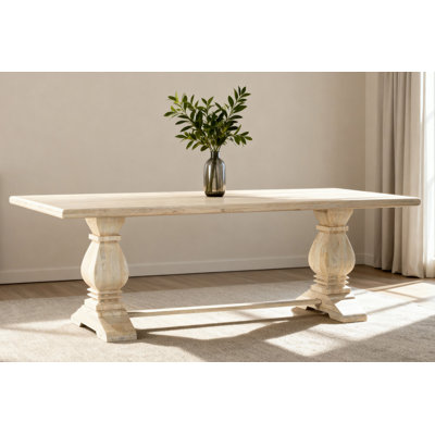 Benedict 84” Rectangular Dining Table – White Wash