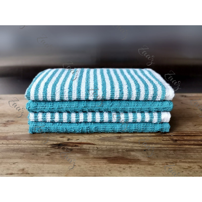Cotton Stripe Jacquard Tea Towel Kitchen Towel, 8